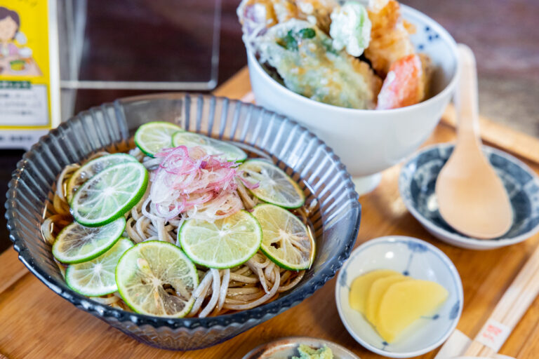 蕎麦屋 多聞ですだちそばミニ野菜天丼セットを食べてみた│長野を食べ歩き